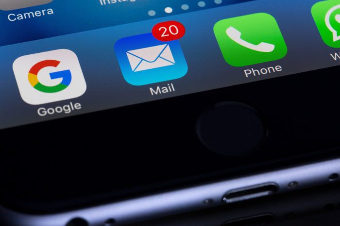email marketing concept icons on the smartphone