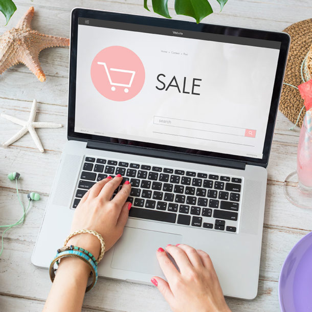 commerce shop online homepage sale concept